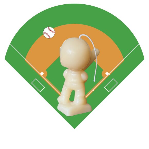 5"Handmade Baseball Player Soy Wax Sculptured Pillar Candle & Sport/ Gift - Picture 4 of 8